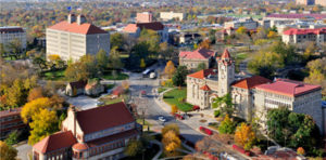 Aerial photo of Kansas University